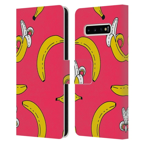Head Case Designs Officially Licensed Haroulita Fruits Bananas Leather Book Wallet Case Cover Compatible with Samsung Galaxy S10  / S10 Plus