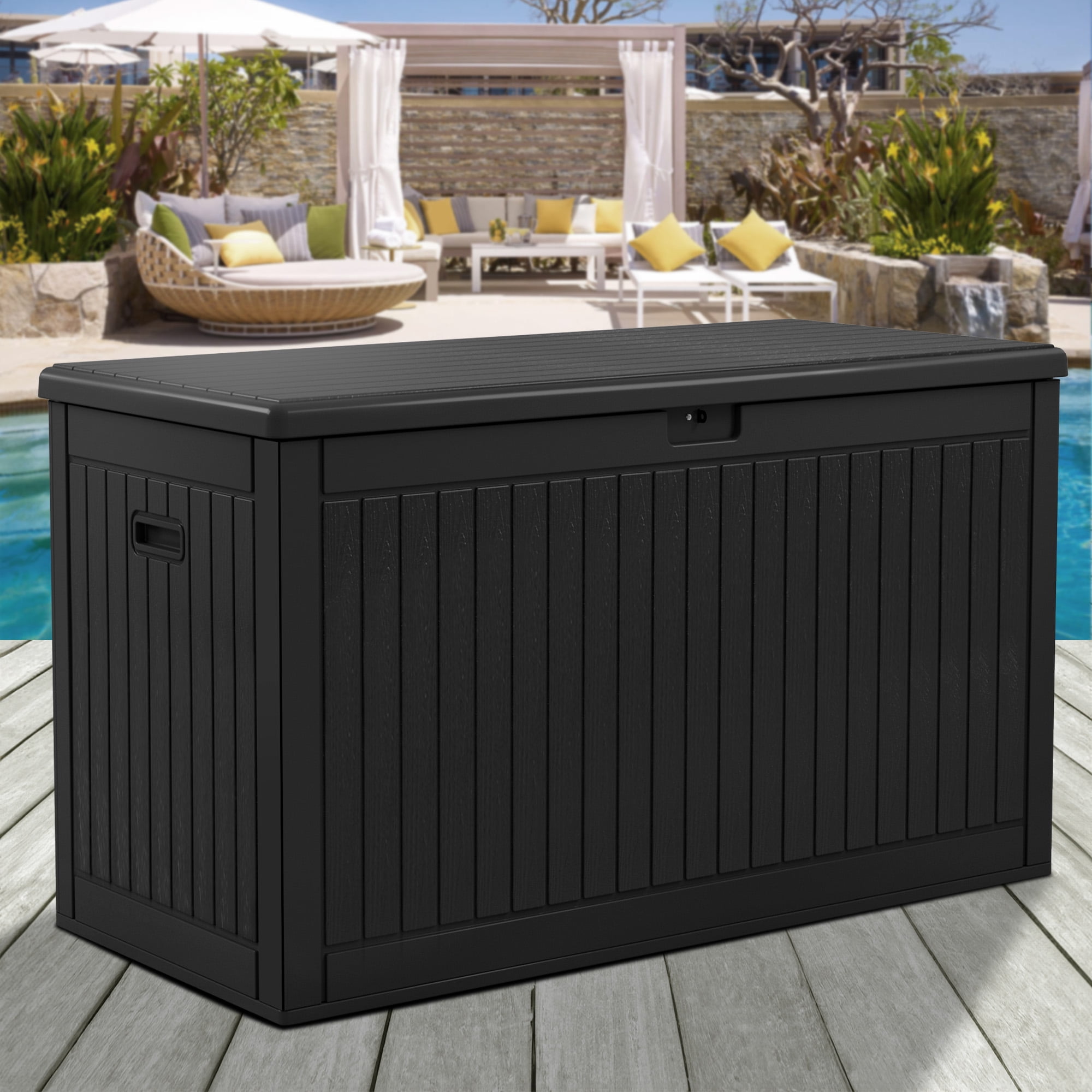 Dextrus 260 Gallon Waterproof Resin Deck Box, Lockable, for Patio