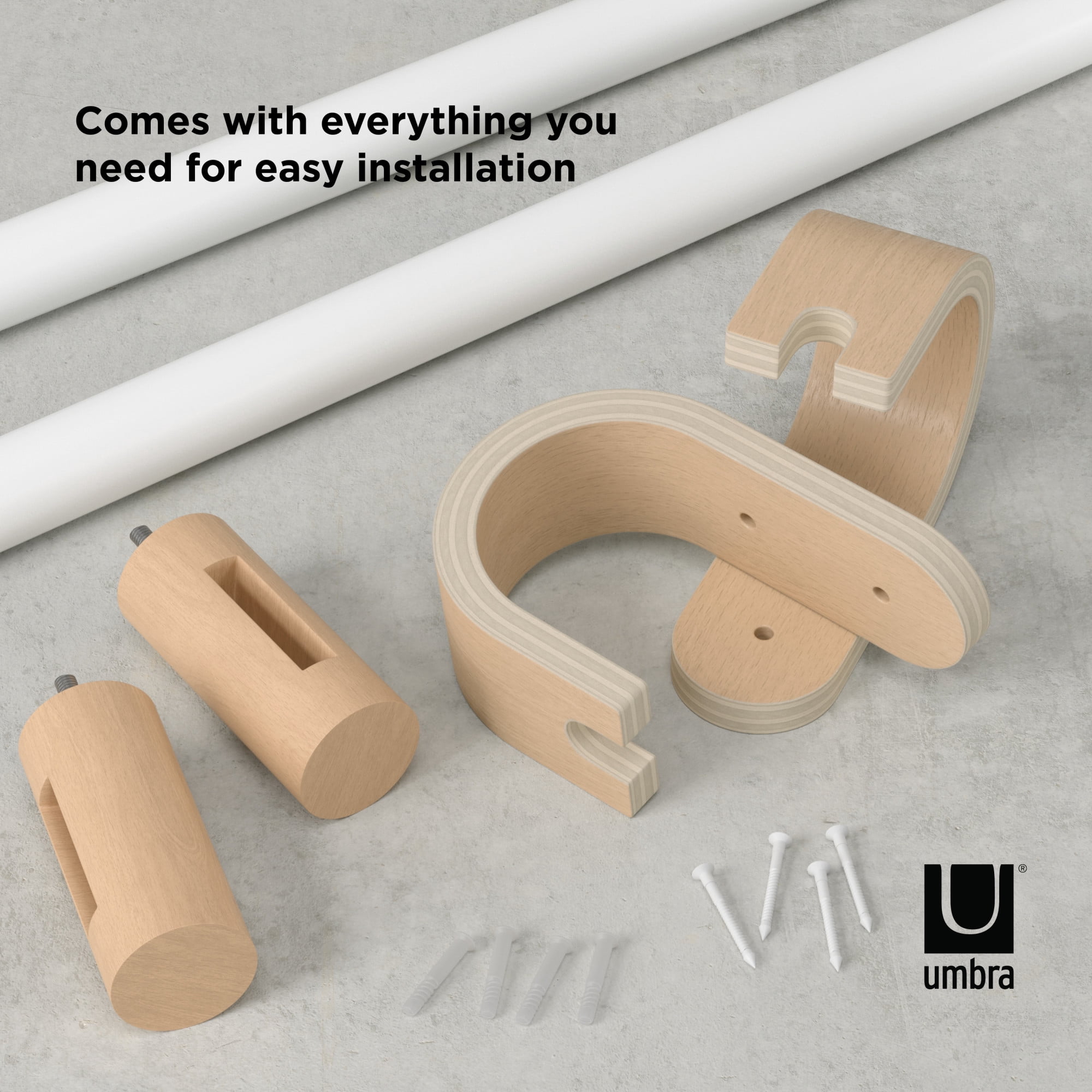 Umbra Bellwood White 2.5cm Adjustable Curtain Rod, 42.00 in