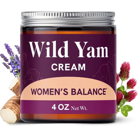 SMNutrition Wild Yam Cream 3450mg, Menopause Support & Hormone Balance for Women, 4 fl oz