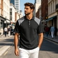 thumbnail image 3 of BRANROY Men's Linen Blend Collared Shirts - Short Sleeve Casual Summer Tops for Men, Breathable Lightweight for Vacation and Daily,Black S, 3 of 8