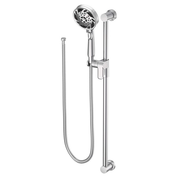 Moen 3670EP 5-Function Massaging Handshower with Toggle Pause, Includes 30-Inch Slide Bar and 69-Inch Hose, Chrome