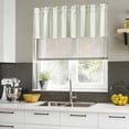 thumbnail image 4 of Sage Green Striped Curtain Valances for Windows, Kitchen Valance Window Treatments Panel 2 Pack, Modern Farmhouse Sage Green White Stripes Rod Pocket Short Curtains for Bathroom Bedroom 42 x 18 Inch, 4 of 8