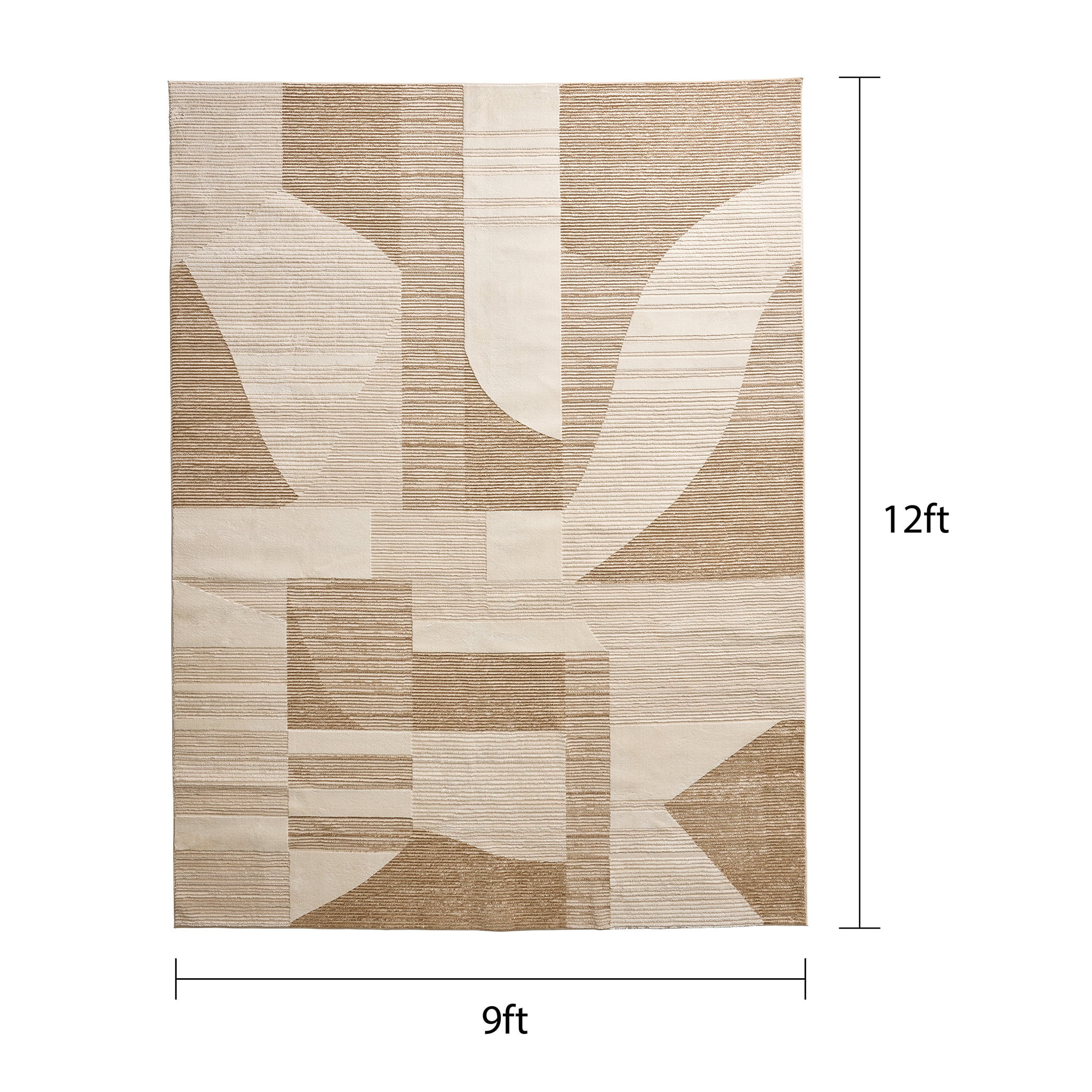 Better Homes & Gardens Neutral Modern Shapes Abstract Indoor Area Rug, 9'x12'