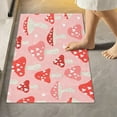 thumbnail image 2 of SKYSONIC Bath Mats Toiletry Mat, Fluffy Plush Absorbent Bath Rugs Carpet with Non Slip Bottom for Bathroom Floor Toilet Tub and Shower-Red Mushroom Heart, 2 of 7