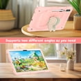 thumbnail image 6 of FJLBDE Case for Samsung Galaxy Tab S8 Plus/S7 FE/S7 Plus 12.4 Inch with Butterfly Stand, Shockproof Protective Tablet Cover with Pencil Holder Shoulder Strap for Kids Girls, Beige Pink, 6 of 7