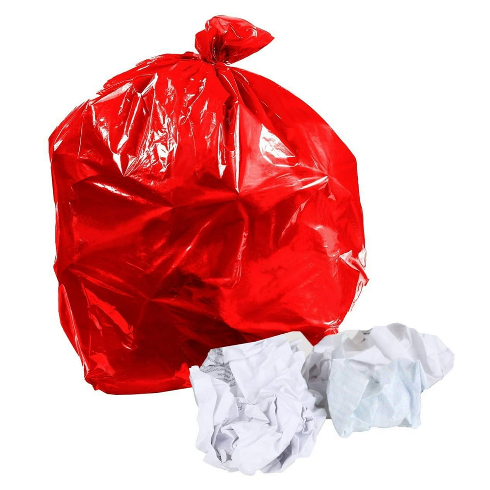 Pack of 1000 Open Ended Disposal Bags, red 6 x 9. HighDensity