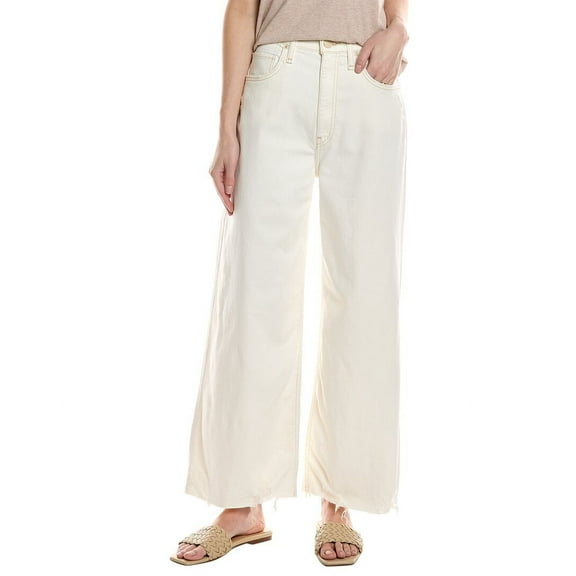 HUDSON Jeans womens James High-Rise Ecru Wide Leg Crop Jean, 24, Beige
