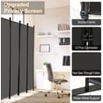 thumbnail image 4 of 6 Panel Folding Privacy Screen 9ft Wide, 6ft Tall Partition Room Divider Portable Office Walls Dividers Room Separator, Grey, 4 of 4