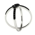 thumbnail image 3 of Mauli Jewels Diamond Criss Cross Ring For Women 0.32 Carat Round Natural Black Diamond Engagement Cross Shank Ring For Womens In 10K Solid Rose White Yellow Gold, 3 of 5