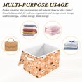 thumbnail image 6 of Yayeee Collapsible Cube Storage Bin with Lid Fabric Closet Decorative Basket with Handles, Orange Ghost Plaid Pattern, 6 of 7
