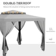 thumbnail image 4 of Outsunny Abri 10'x10 Pieds avec Moustiquaire et Toit à Double Niveau, Gris, 4 of 10