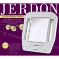 Jerdon Euro Tabletop 2Sided Lighted Makeup Mirror with 5x