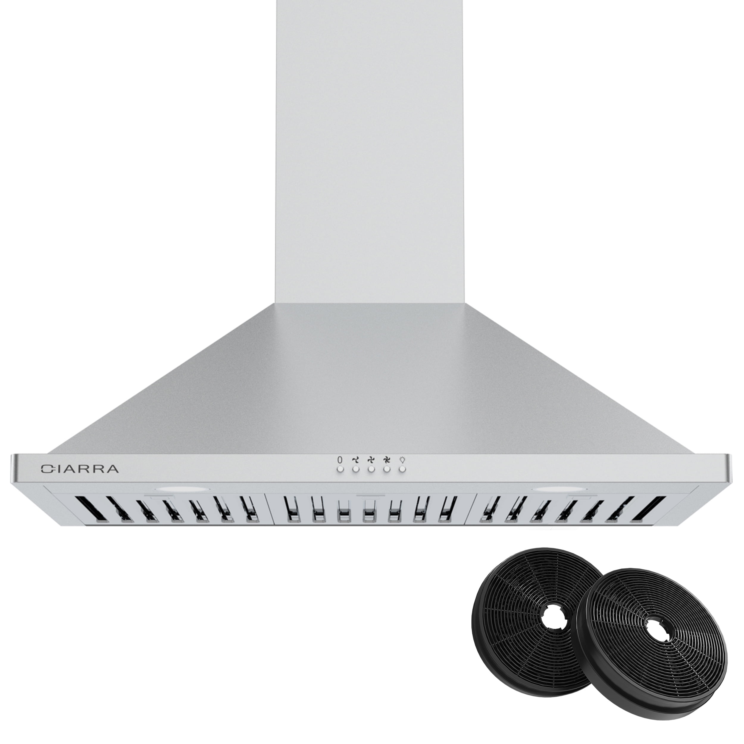 CIARRA Range Hood 30 inch 450 CFM Wall Mount Vent Hood in Stainless