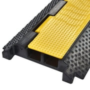 Yescom Cable Ramp Protector 2 Channel Hose Protecitive 22000 Lbs Load Capacity Speed Bump for Road Driveway, 2 Packs