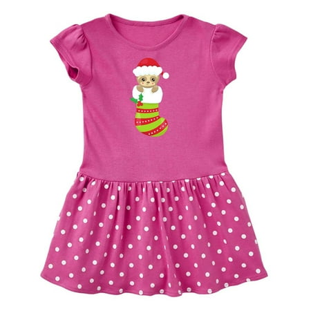 

Inktastic Christmas Sloth Sloth In Christmas Stocking Gift Toddler Girl Dress