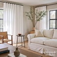 thumbnail image 2 of Cortinas de Lino Jinchan 127x244 cm Blanco Roto, Juego de 4 Paneles, 2 of 9