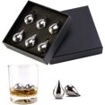 thumbnail image 1 of Soukoshi Cubos de hielo de acero inoxidable reutilizables para whisky, bolas de hielo, congelador, cubo de hielo, accesorios de vino, regalos para hombres y mujeres (juego de 6, forma de caída) Shuxiu Wang 8390615146937, 1 of 5