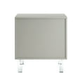 thumbnail image 6 of Sven Light Grey Side Table - Greek Key Lacquer-Finish Chrome, Lucite Leg,, 6 of 9