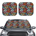 thumbnail image 6 of Lsque Geometry 2 PCS Windshield Sun Shade | CarFoldable Window Covers | Car Accessories Reflect UV for Universal Cars SUV Truck | Large, 6 of 7
