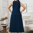 thumbnail image 4 of ITSAME Women's Plus Size Dress, Crew Neck Stretch Comfy Sleeveless Summer Casual Sports Long Dresses Blue 3XL, 4 of 6