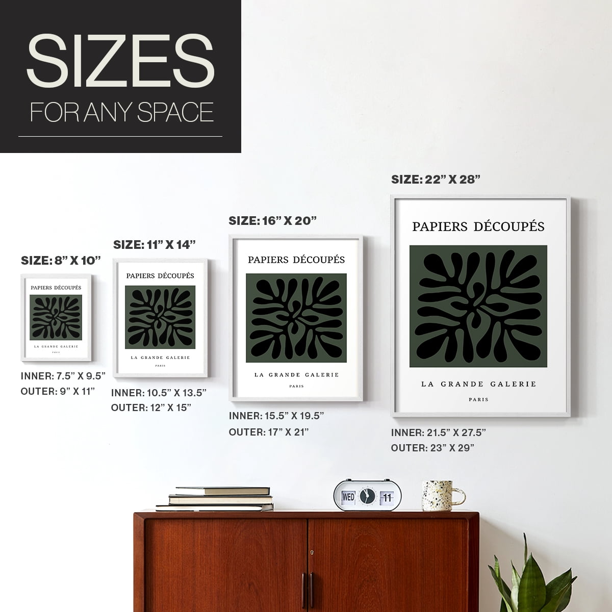Matisse CCCXCIV in White Solid Wood 16 x 20 Framed Print