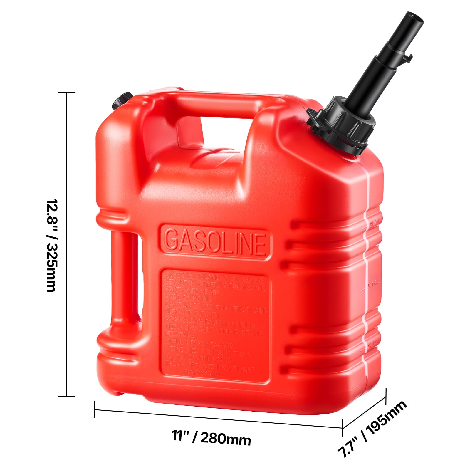 KFFKFF 5-Gallon Fuel Container, Gas Tank with Spout & Clear Scale, 15 L/min Flow Rate, Secure & Leak-Resistant, Portable Flat Fluid Storage for Cars, Motorcycles, ATVs, UTVs, Red, Set of 2