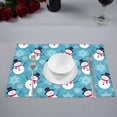 thumbnail image 3 of MKHERT Christmas Flat Snowman with Snowflakes Placemats Table Mats for Dining Room Kitchen Table Decoration 12x18 inch,Set of 6, 3 of 4