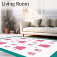 thumbnail image 2 of ODIKA 6'x9' Machine Washable Non-Slip Area Rug, Magical Snowy Village Bathroom Package With Nostalgic Artistry High Traffic Rug, Red, 626949, 2 of 5