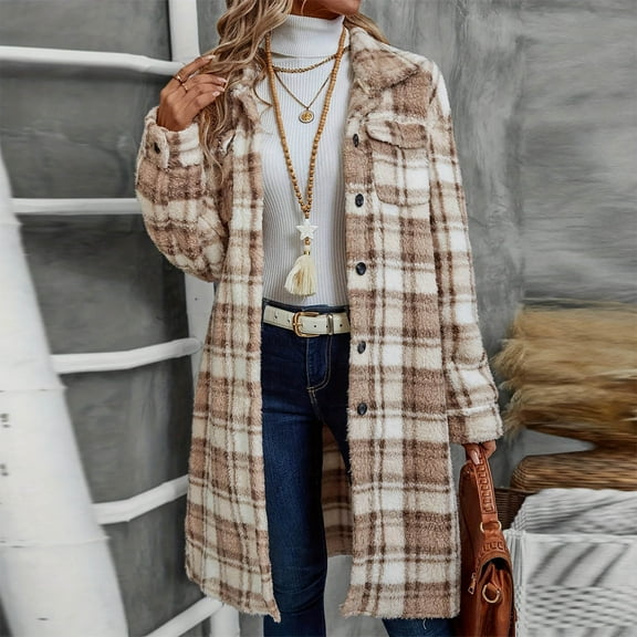 Ofreoo Womens Winter Solid Fall and Winter Long Sleeve Fashion Coat Gift for Women