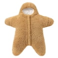 thumbnail image 2 of Baby Starfish Onesie, Thick Imitation Fleece Starfish Newborn Romper, Infant Footie Jumpsuit Winter Warm Outfits, 2 of 9