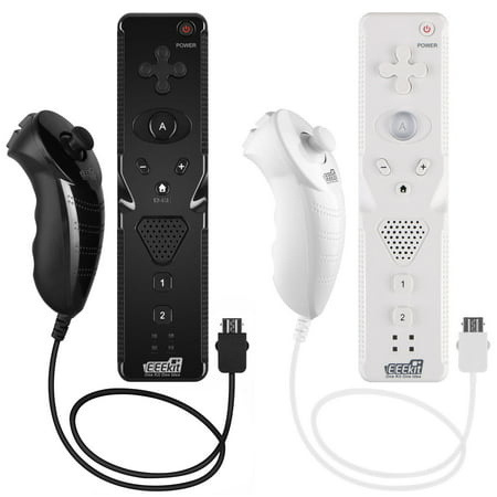 2/1-pack Remote Control Nunchuk Motion Controller Combo Set with Strap for Nintendo Wii/Wii U/Wii mini, Video
