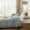 thumbnail image 3 of UlikTree Microfiber Duvet Cover Set Solid Color Light Grey Twin Size 68x90 Inches, 3 of 7