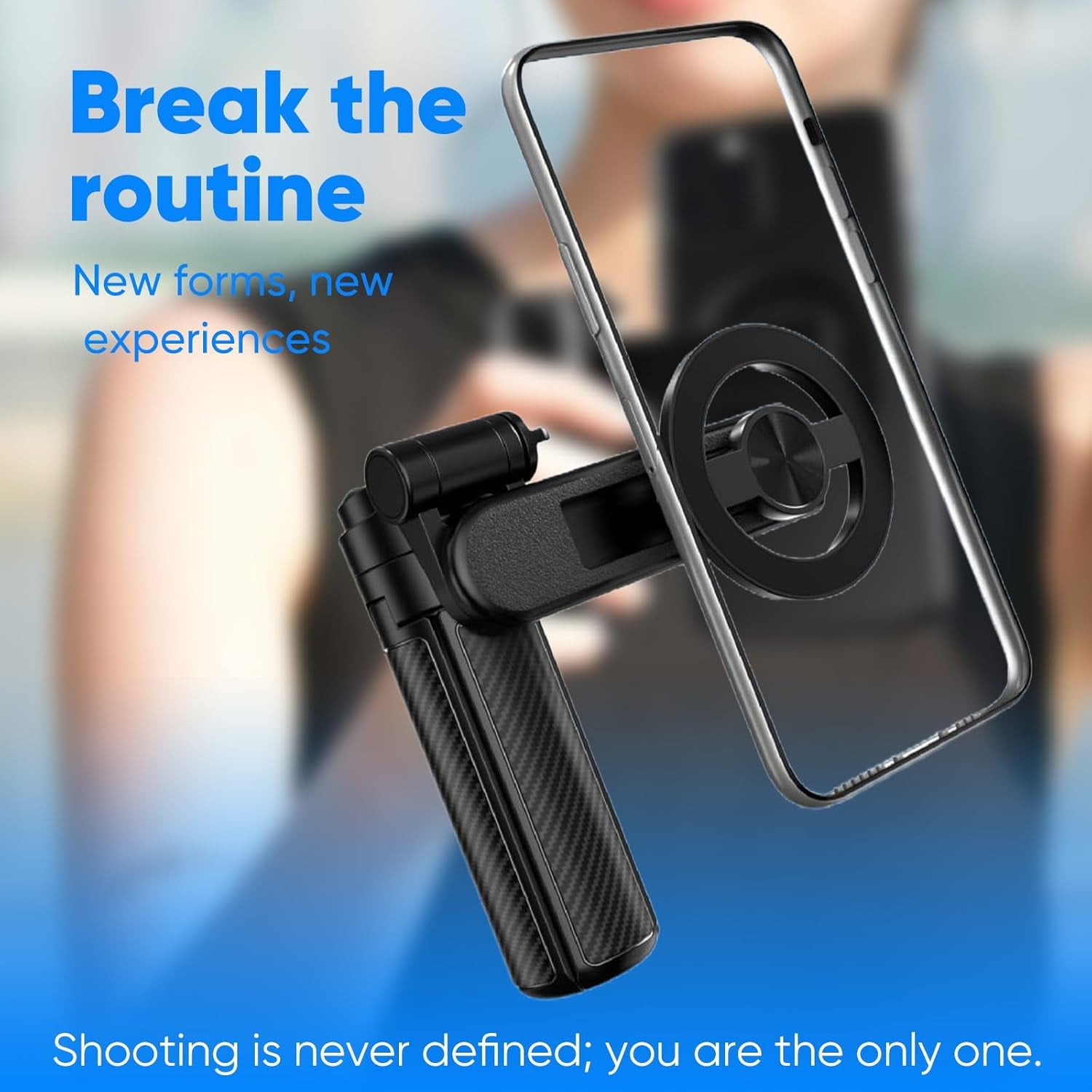 Magnetic Pocket Selfie Stick, Bluetooth Remote Compact Aluminum Tripod Stand for All Smartphones, 360° Rotation Multifunctional Phone Holder for Travel Vlogging & Mobile Photography