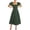 Army Green, variant on Women's Square Neck Puff Sleeve Smocked Tiered Maxi Dresses for Women Summer Casual & Vacation Wear