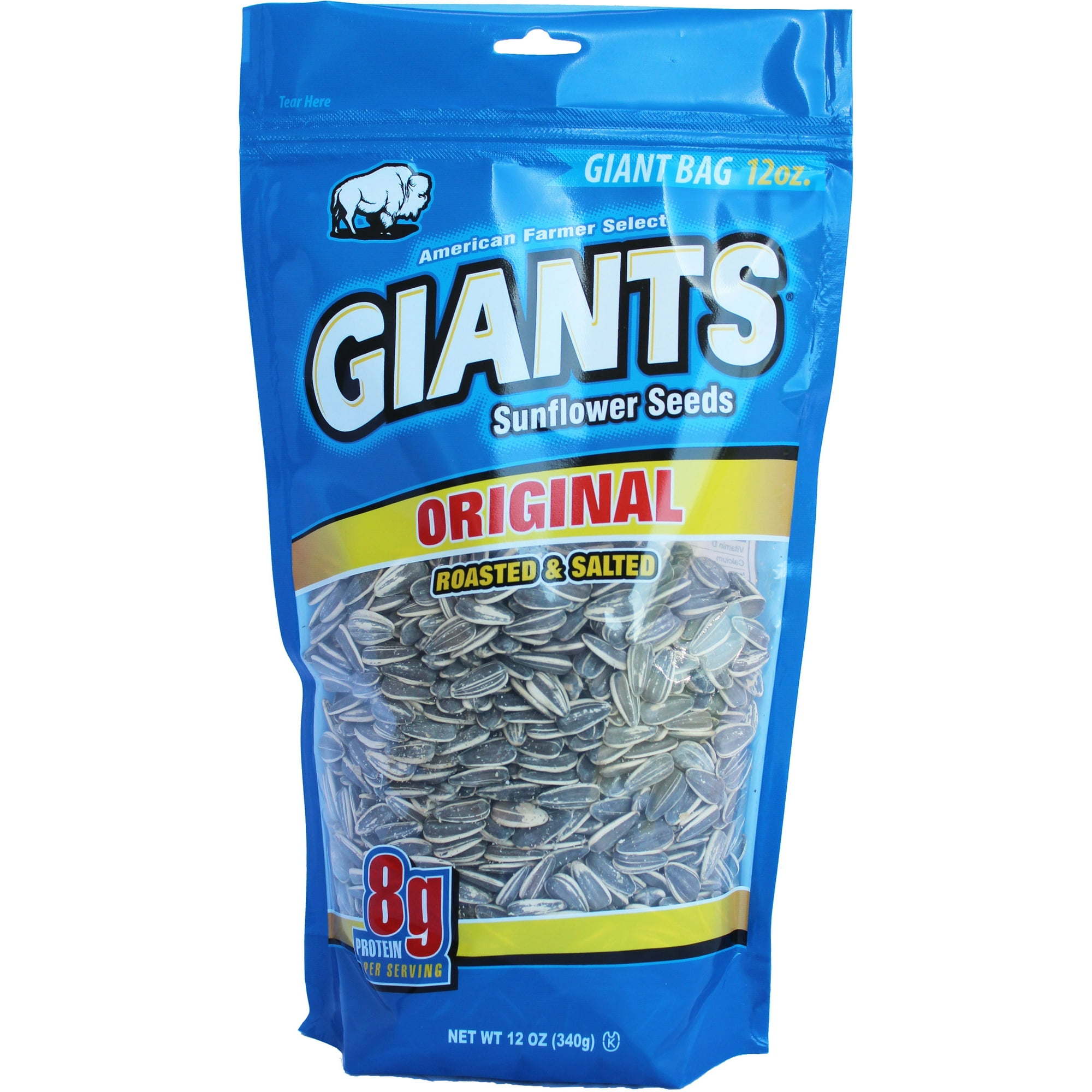 Giant Snacks Salted Sunflower Seeds With Shell, 12 oz Bag, Gluten-Free