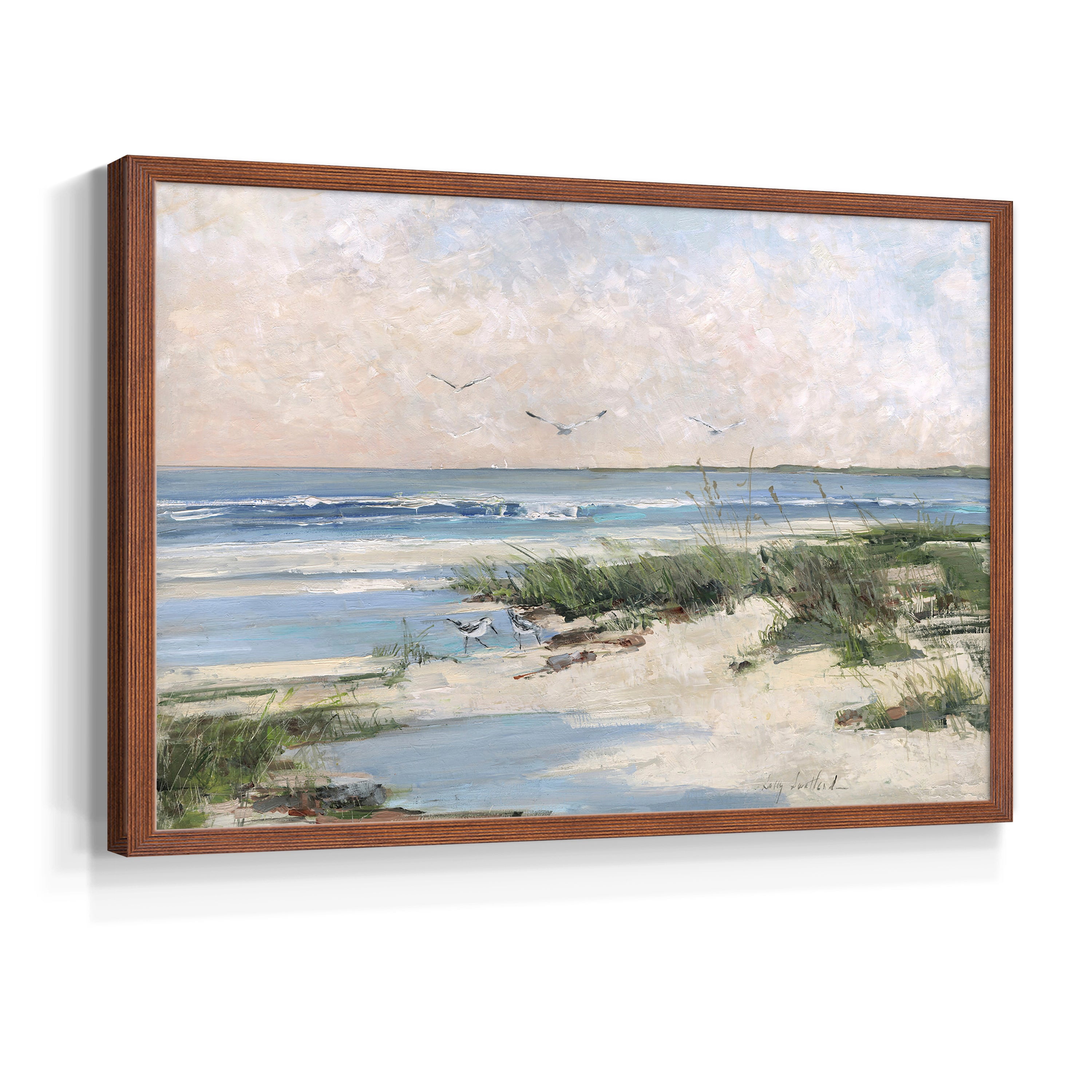 Soft Morning Sea by Sally Swatland - Restickable Framed Giclée Print
