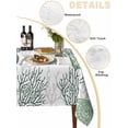 thumbnail image 2 of Sage Green Coastal Table Cloth, Sea Turtle Nautical Coral Summer Beach Waterproof Tablecloth for Rectangle Tables, Reusable Washable Fabric Table Cover for Restaurant Kitchen Dining Tables 60"x84", 2 of 6