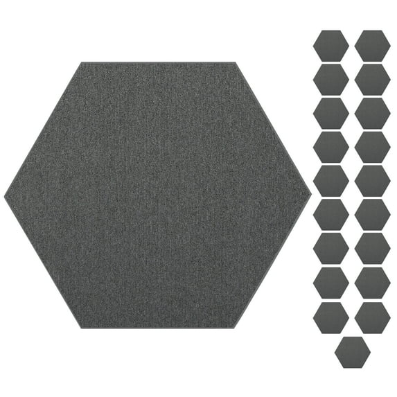 Furnish My Place Modern Indoor/Outdoor Commercial Solid Gray Rug, Modern Area Rug, Baby Nursery Mat, Pet-Friendly Carpet for Living Room, Playroom, Made in USA, 2' Hexagon - Set of 20