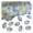 Blue & Yellow, variant on 50Pcs Glass Camellia Tea Pendant 26 x 18mm Leaf Size DIY Jewelry Making Beads Set for Necklaces Bracelets Earrings