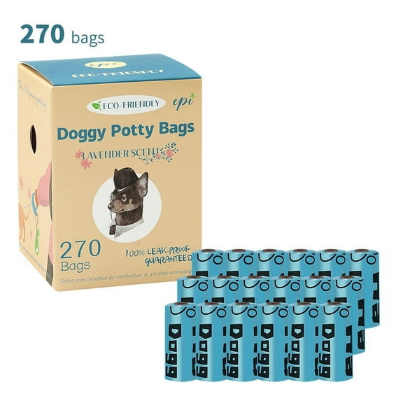 Lavender Scented Dog Poop Waste Bags 270 Counts Leak Proof Thickened Biodegradable Poop Bags Refill Rolls Poop Bags