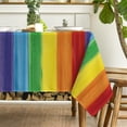 thumbnail image 4 of LGBT Rectangular Tablecloth 60×104 Inch, Gay Pride Flag Rainbow Washable Table Cover for Party Picnic Dinner Decor, 4 of 6