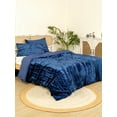 thumbnail image 2 of DecorAvenue Ultra-Luxe Crushed Velvet Duvet Cover, Boho Bedding UO Comforter Donna Cover, Twin Size 3 Pieces Set 1 Comforter Cover and 2 Pillow Shams Royal Blue Color, 2 of 5