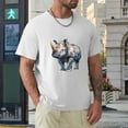 thumbnail image 4 of Hanmun Rhino Tees for Men Floral Print animal costume T Shirts Casual Loose Fit Cotton Tops, 4 of 9