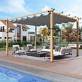 thumbnail image 4 of Danolapsi Outdoor Pergola 10 x 10ft Aluminum Pergola, Outdoor Shelter Modern Design with Adjustable Roof Sun Shade Pavilion Grape Trellis Grill Gazebo for Gardens, Patios, Garden Yard, Poolside, Deck, 4 of 8