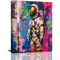 Banksy Wall Art Graffiti Street Wall Decor Pop Culture Canvas Print Banksy Pictures Graffiti Painting Artwork Home Decorations for Bedroom Bathroom Living Room 12"x16"