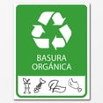 thumbnail image 1 of Señal informativa: "Basura orgánica", en verde y blanco. Plástico estireno calibre 40, ideal para interiores y exteriores, medidas: 25 x 20 cm. Señalamiento, Cartel, Letrero cuadrado, Señalización., 1 of 3