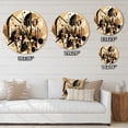 thumbnail image 4 of Designart "Untamed Shapes in Black and Beige" Modern Geometric Metal Round Art Living Room, 4 of 5