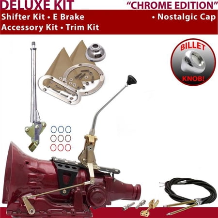 American Shifter 4L60 Shifter Kit Chrome 10 in. E Brake Cable Trim Kit for EF186