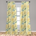 thumbnail image 5 of Ambesonne Dragonfly Curtains, Water Lilies, Pair of 28"x84", Pale Yellow Blue, 5 of 5